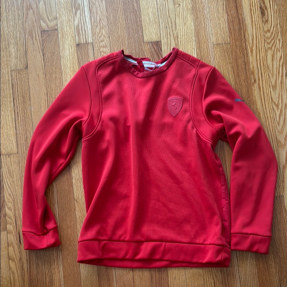 Ferrari Authentic Red Crewneck Sweatshirt with Logo